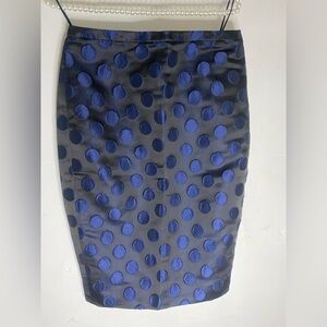 J Crew Blue and Black Midi Pencil Skirt for Work size 2